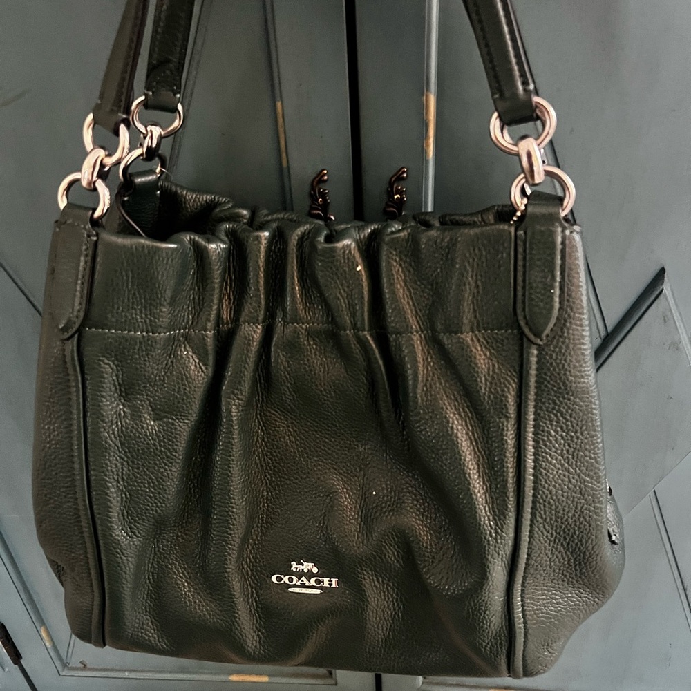 Coach Green Leather Shoulder Bag - Picture 8 of 10